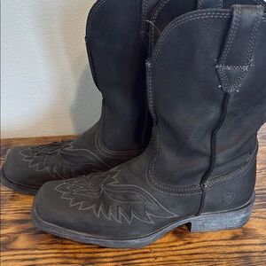 Ariat Black Leather Cowboy Boots